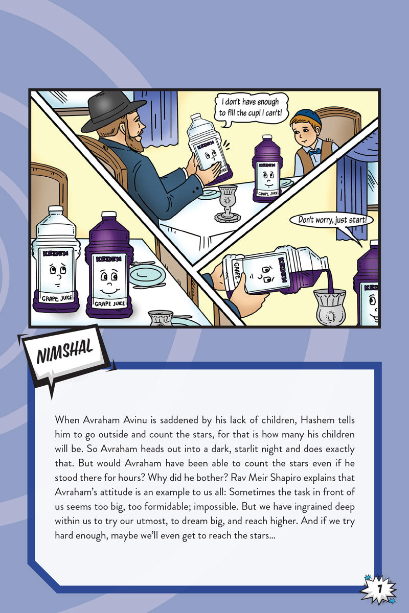 Comic panel page, Lech Lecha — Avraham counts the stars as Hashem reassures him