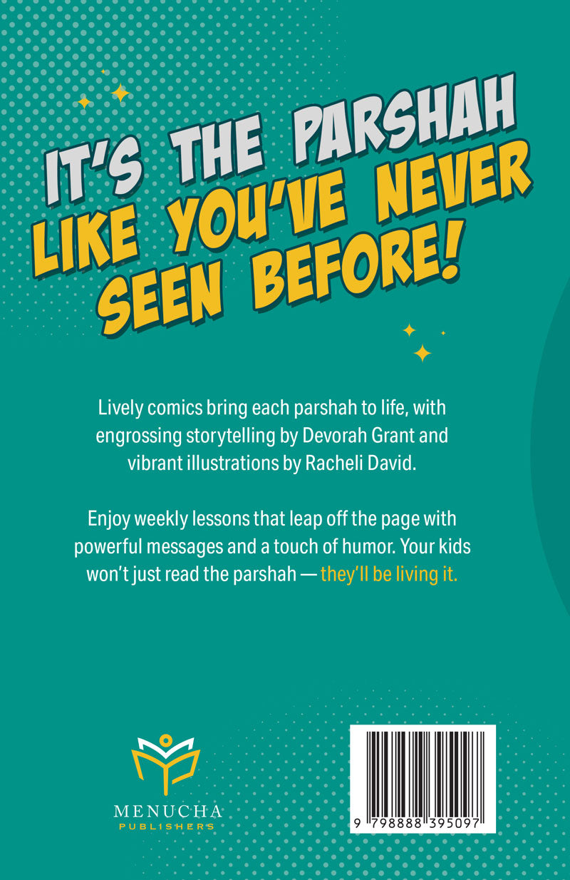 Back cover — "It's the parshah like you've never seen it before" tagline and barcode
