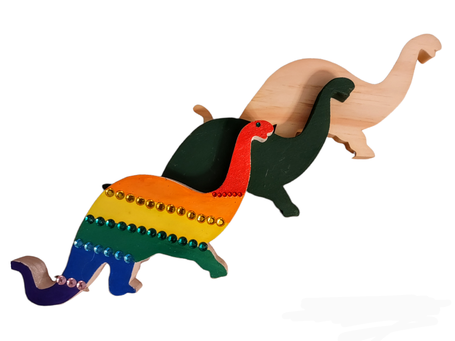 Dinosaur menorah craft kit — wooden Menorasaurus pieces with paint and decorative materials | Judaica Square Lakewoo (view 5)