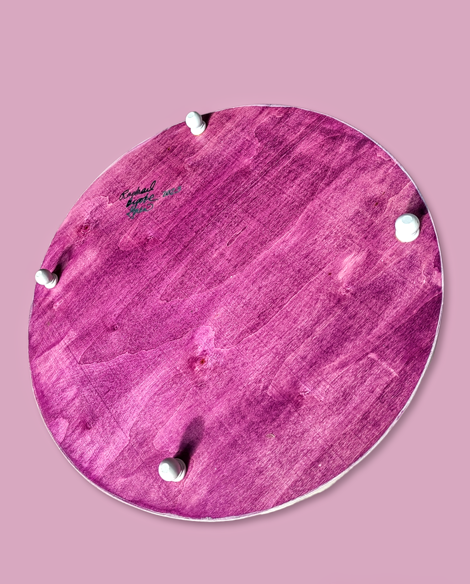 Flower and glitter seder plate — hand-painted hardwood round with lettered bowls | Judaica Square Lakewood (view 5)