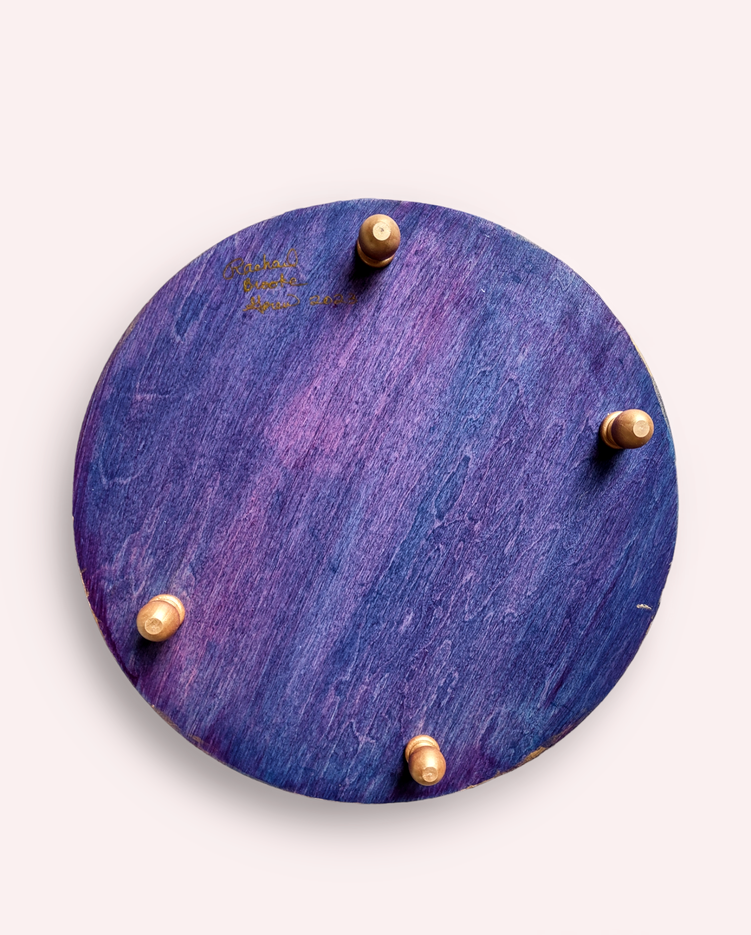 Hamsa seder plate — hand-painted colorful hardwood plate with etched glass bowls | Judaica Square Lakewood (view 6)