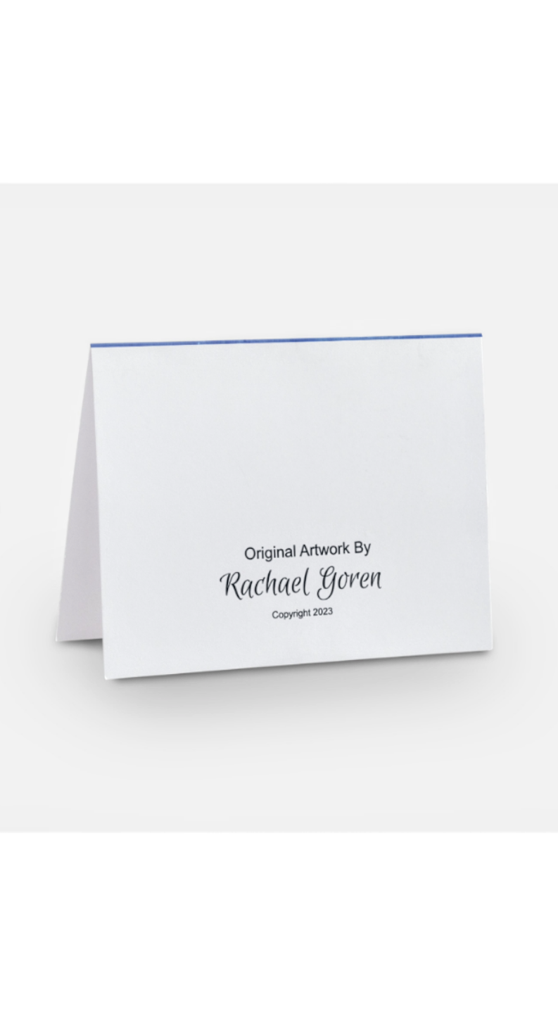 Hold You Close note card — mother and child paint-on-glass artwork | Judaica Square Lakewood (view 2)