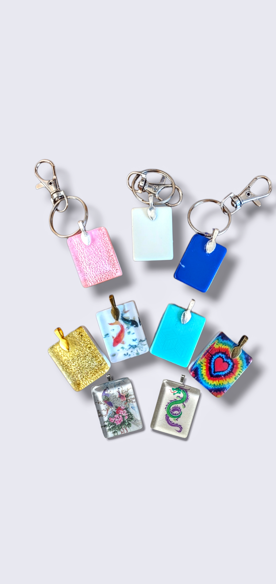 Mahjong keychain — repurposed tile with colored back on key ring | Judaica Square Lakewood (view 6)