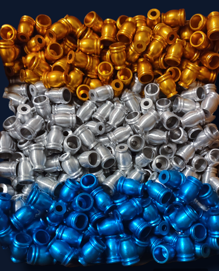 DIY menorah candle cups — nine aluminum cups in silver, blue and gold with screws | Judaica Square Lakewood
