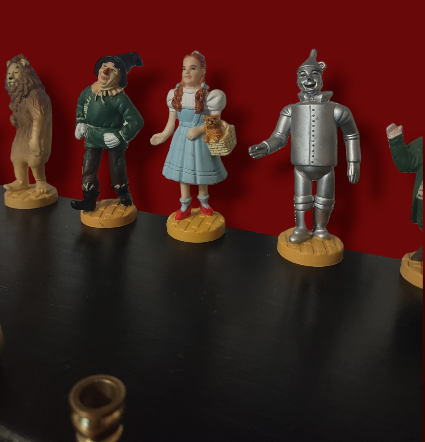 Large Wizard of Oz menorah — 20-inch wood plaque lined with repurposed Oz figures | Judaica Square Lakewood (view 5)