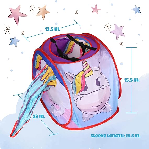 StarkGlitz Unicorn Pop-Up Play Tent for Girls, Ages 3-8 — product view, view 4 | Judaica Square Lakewood