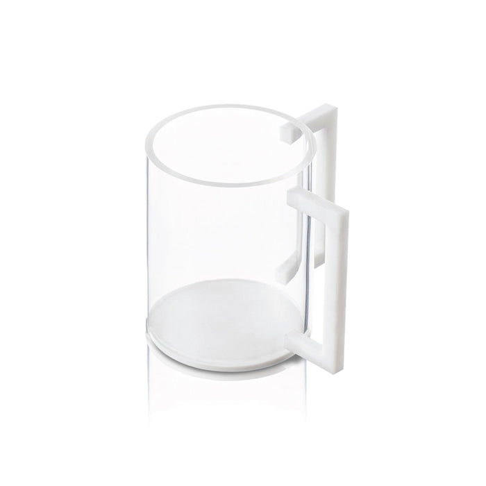 White Marble Lucite Washing Cup — white marble lucite washing cup with square handles | Judaica Square Lakewood