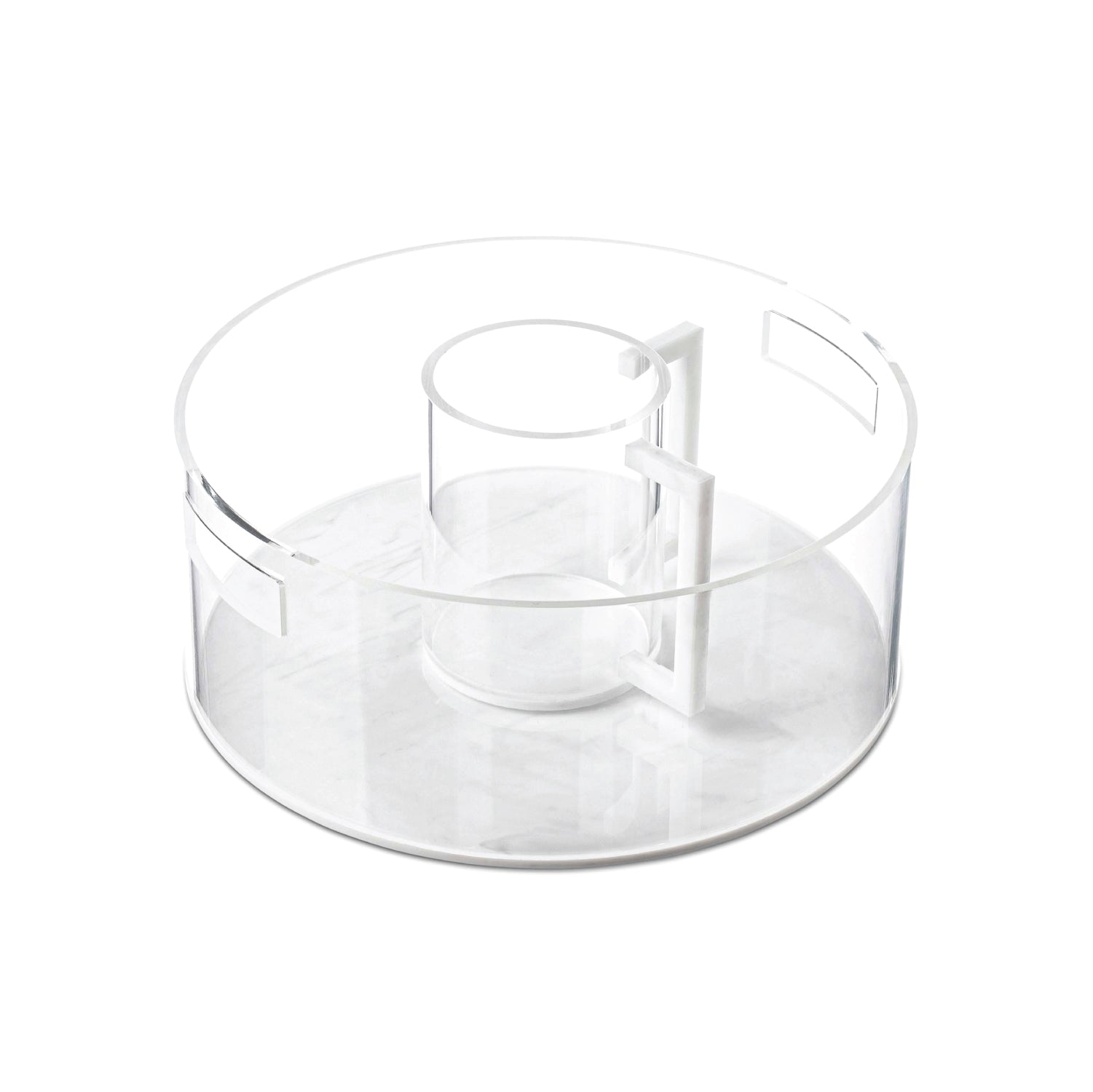 White Marble Lucite Washing Cup and Bowl Set — lucite Judaica decor | Judaica Square Lakewood