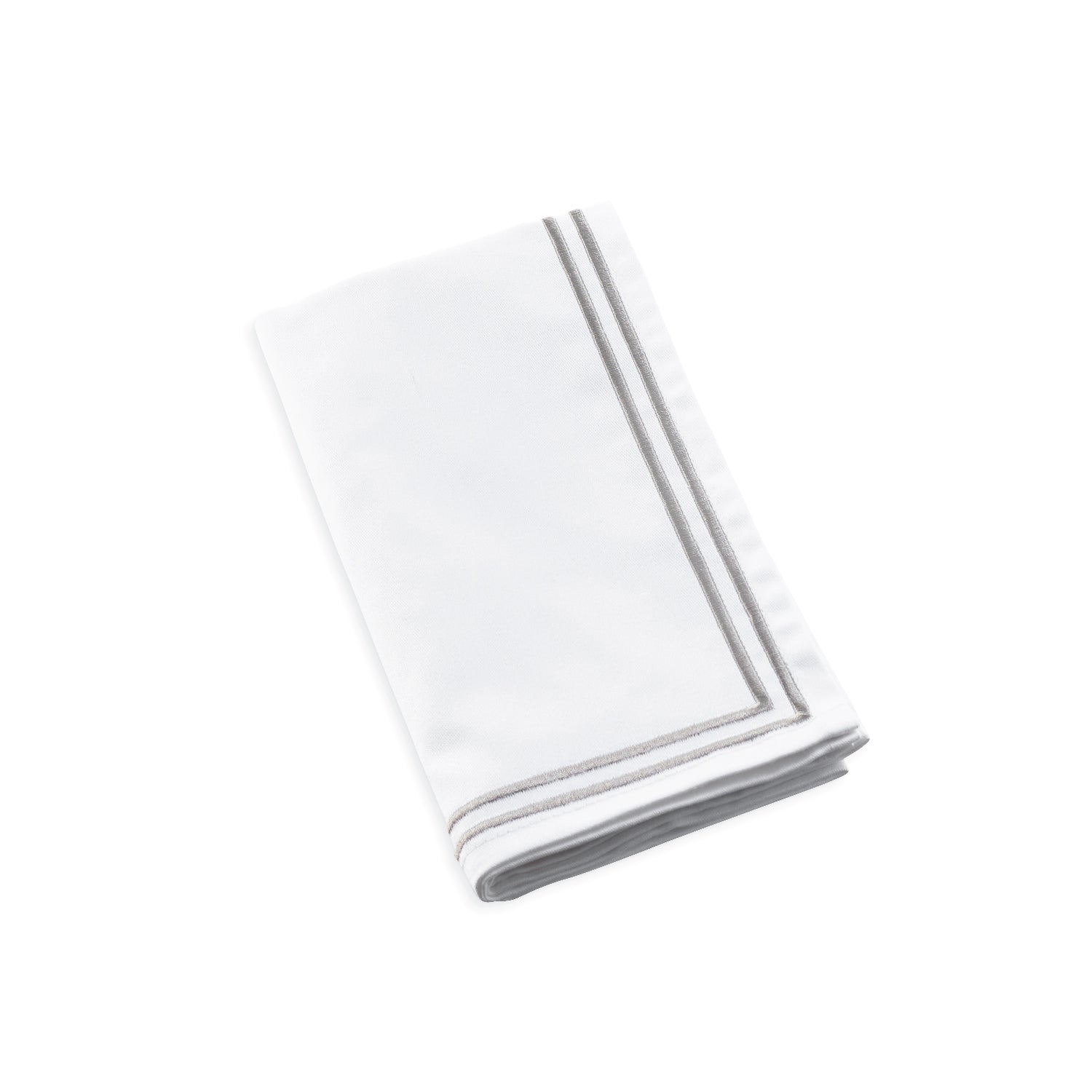 Double Rim Cloth Napkins — Silver — Set of 4 — lucite Judaica decor | Judaica Square Lakewood
