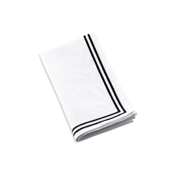 Double Rim Cloth Napkins — Black — Set of 4 — lucite Judaica decor | Judaica Square Lakewood