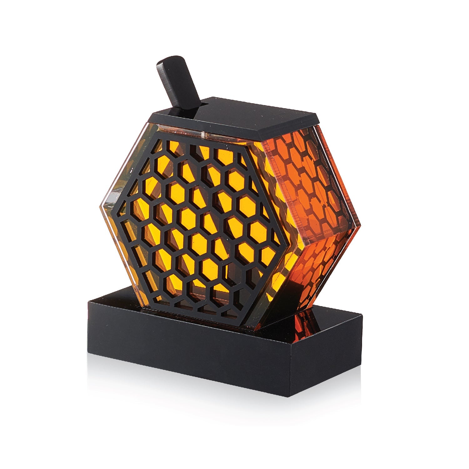 Honeycomb Honey Dish — Black Lucite — lucite Judaica decor | Judaica Square Lakewood