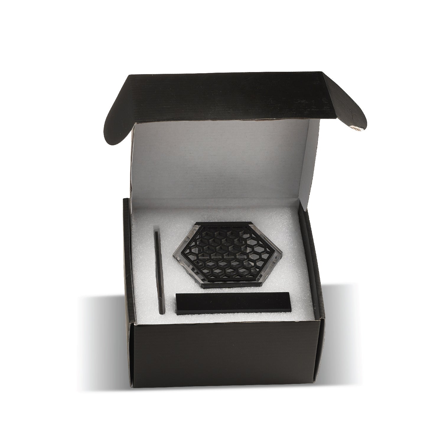 Honeycomb Honey Dish — Black Lucite — lucite Judaica decor | Judaica Square Lakewood