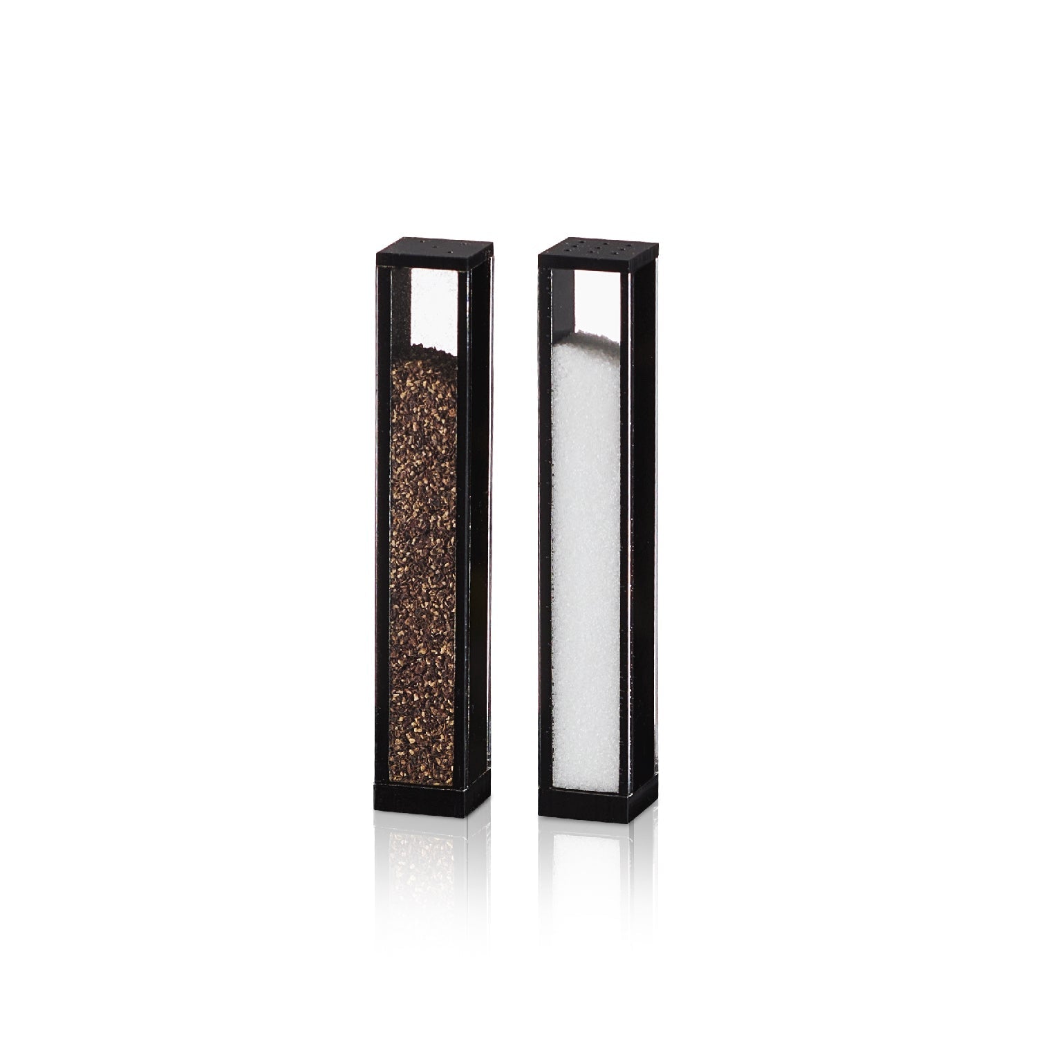 X Salt and Pepper Set — Black Lucite — lucite Judaica decor | Judaica Square Lakewood
