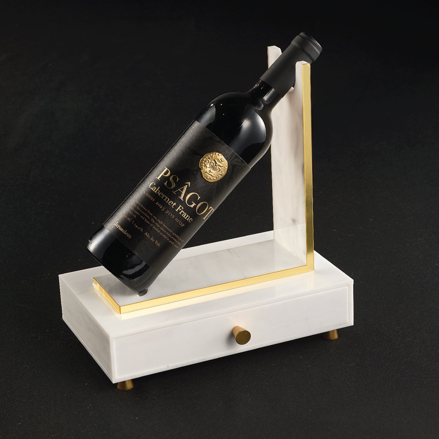 Wine Bottle Holder Set — lucite Judaica decor | Judaica Square Lakewood