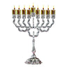 Silverplate Oil Menorah-12" (M-30218)