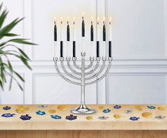 Chanukah Candles: 45 Wax Candles - Black & White