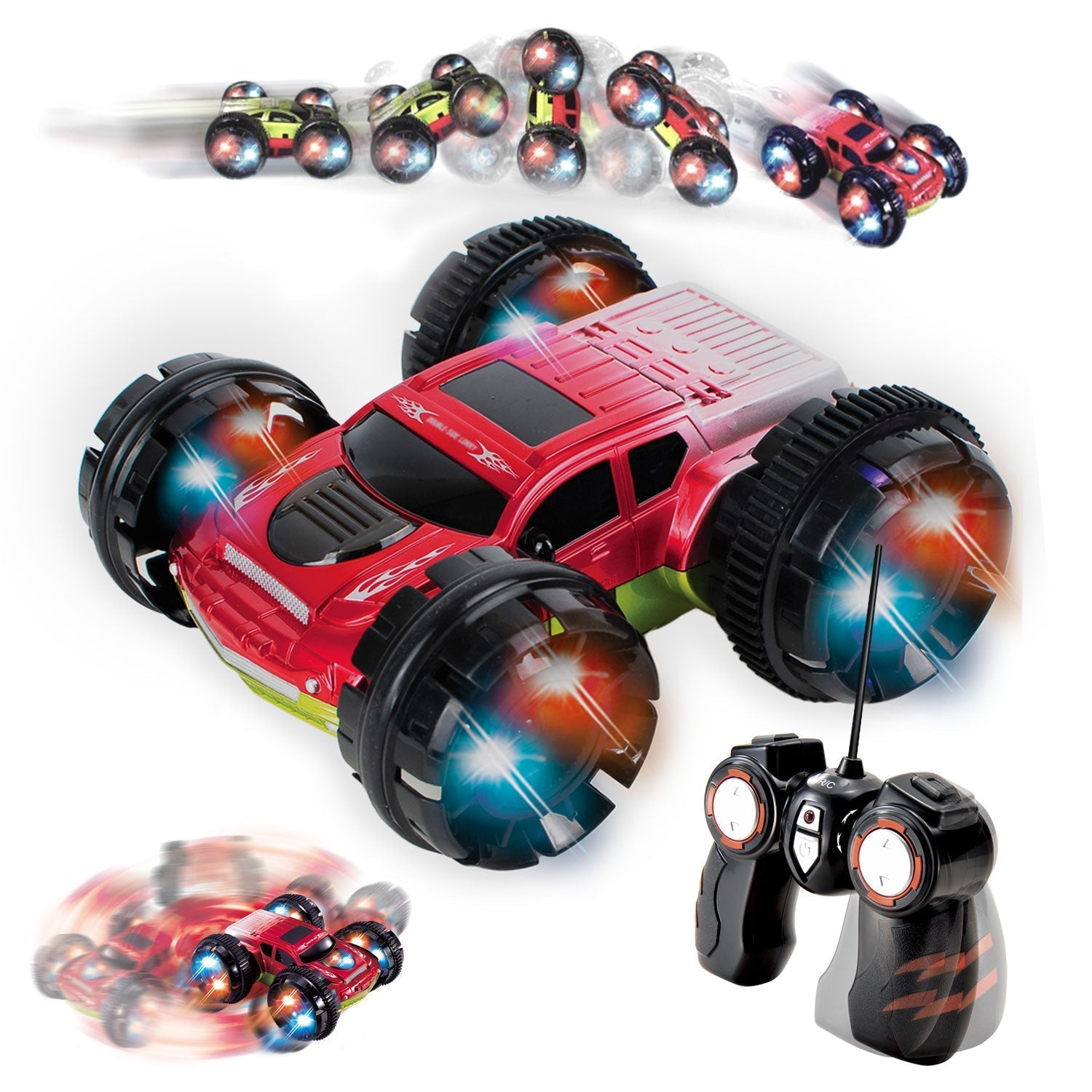 KidiRace RC 360 Stunt Car, Red - Flipping & Spinning Remote Car — control, view 6 | Judaica Square Lakewood
