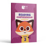 Reading Comprehension Workbook Grade 3 front cover — cartoon fox holding a yellow Grade 3 card on a magenta background