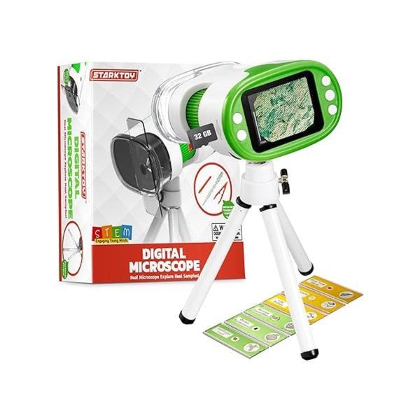 StarkToy Rechargeable Digital Microscope for Kids with Slides — product view | Judaica Square Lakewood