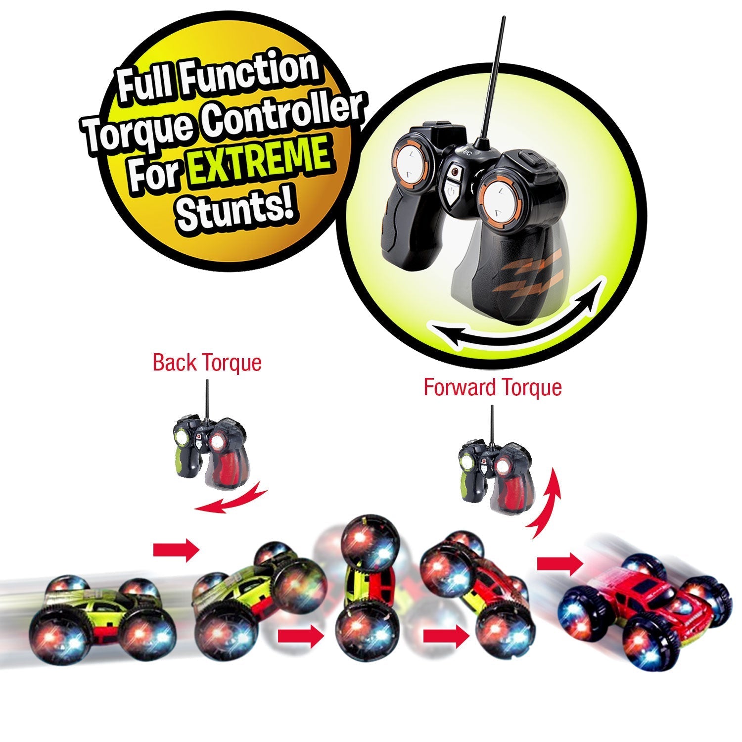 KidiRace RC 360 Stunt Car, Red - Flipping & Spinning Remote Car — control, view 3 | Judaica Square Lakewood
