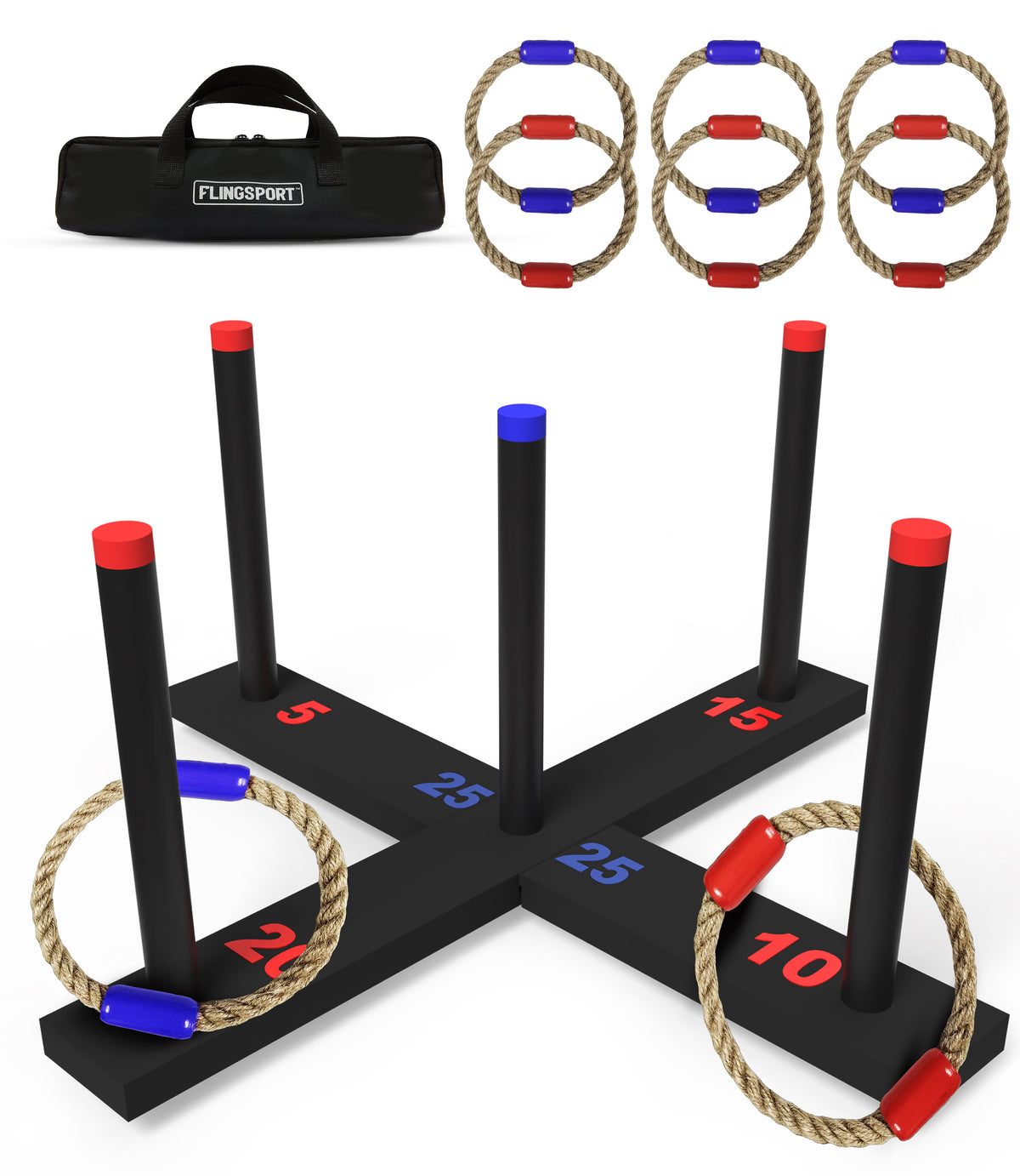 FlingSport Ring Toss Game - Classic Outdoor & Indoor Family Game — product view, view 8 | Judaica Square Lakewood