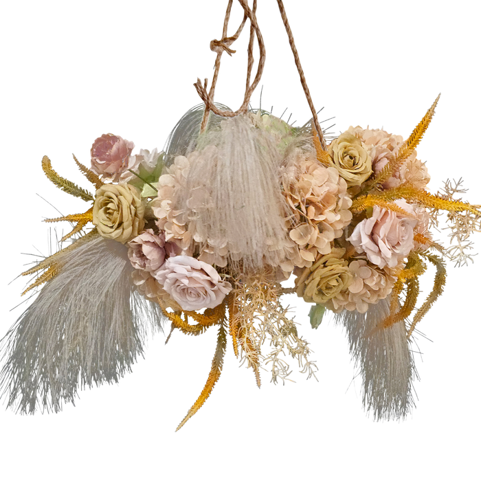 Sukka Decoration, Rustic Floral Chandelier - Judaica Accessories