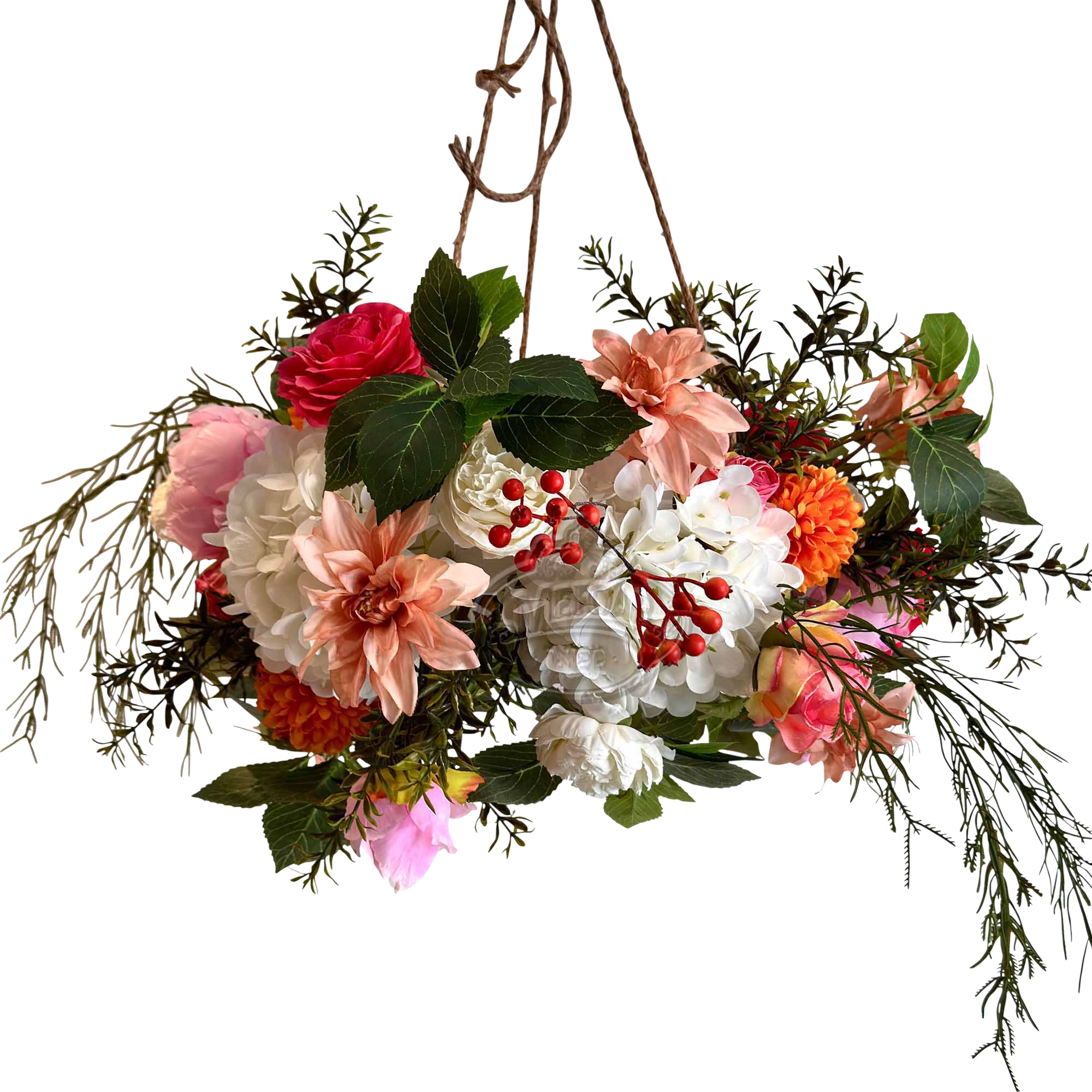 Sukka Decoration, Bright Floral Chandelier - Judaica Accessories