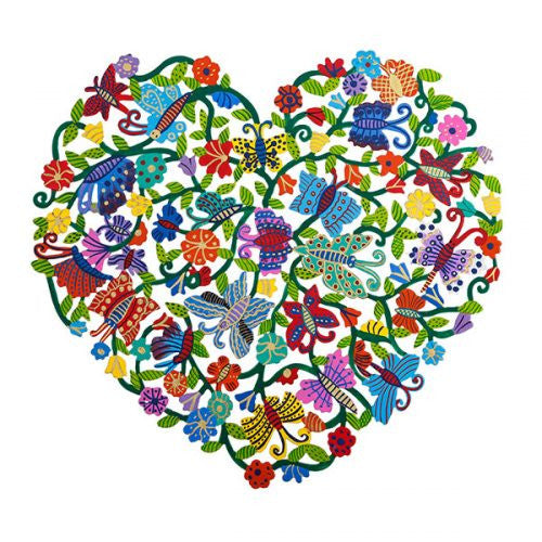 Laser Cut Hand Painted Heart-Butterflies (EM-SHA1)