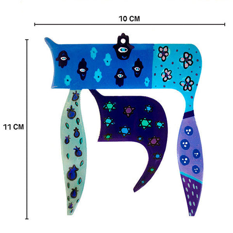 Metal  Wall Hanging-4" Chai-Blue (EM-SHM2)