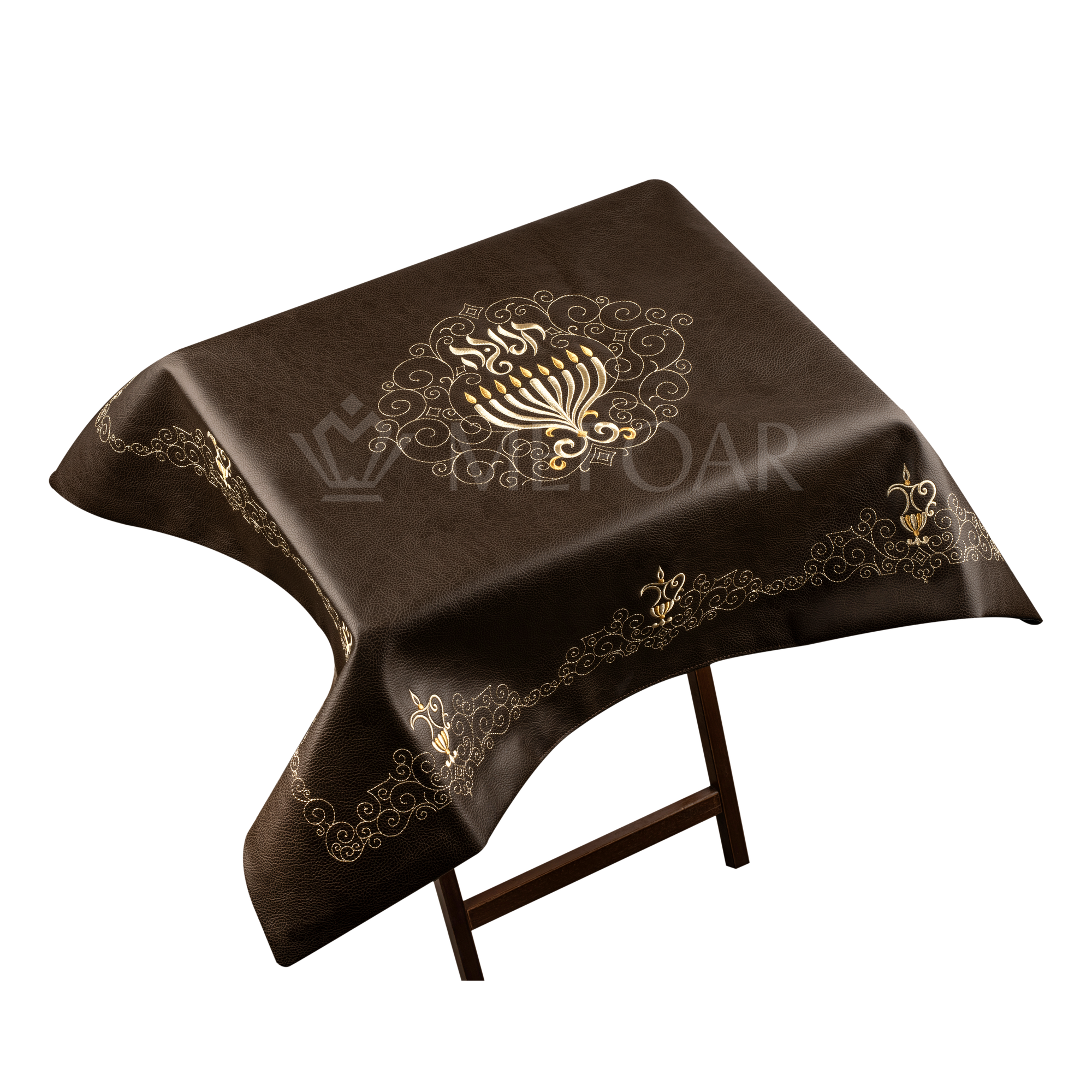 Leather Chanuka Shtender Cover #201-Brown - Chanukah