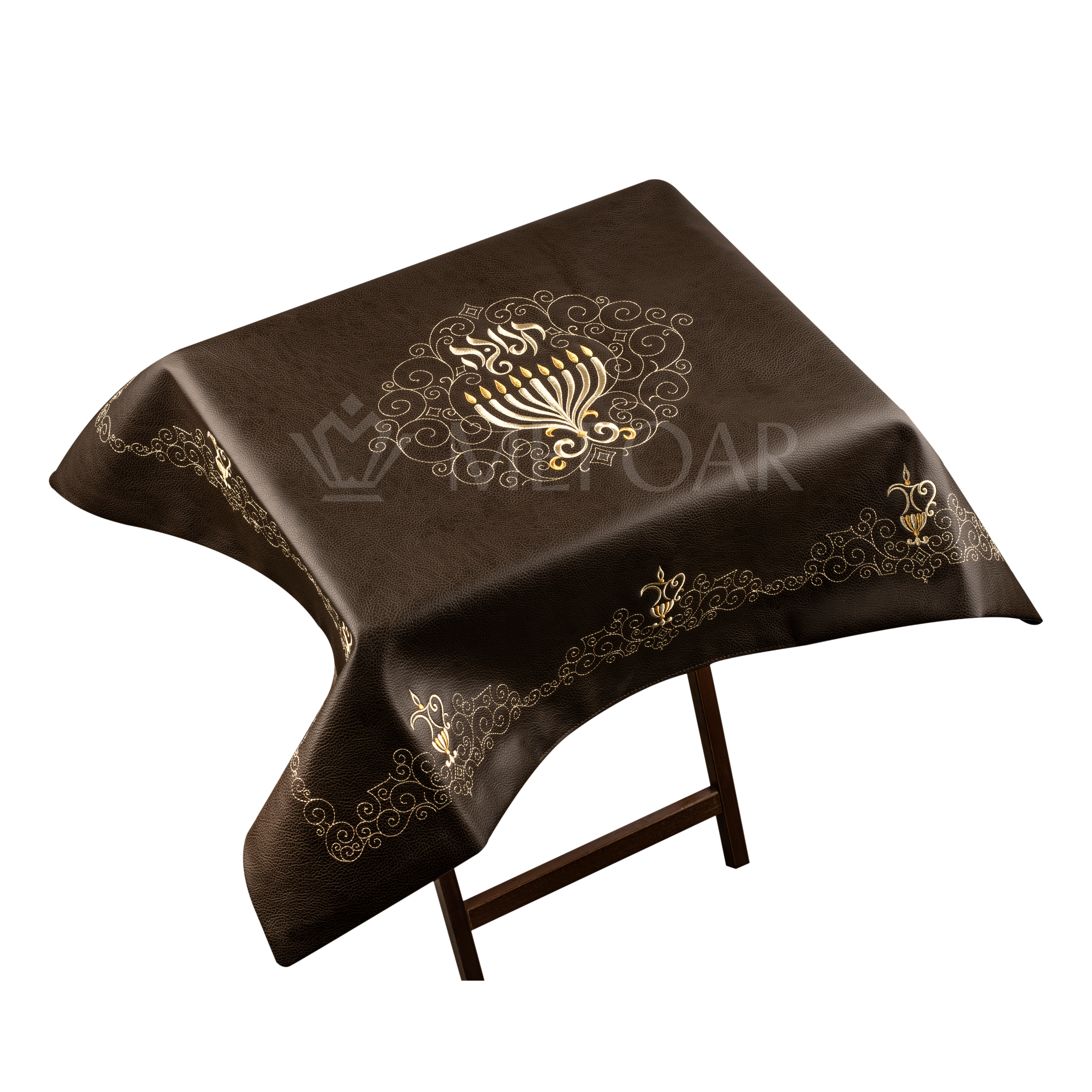 Leather Chanuka Shtender Cover #201-Brown - Chanukah