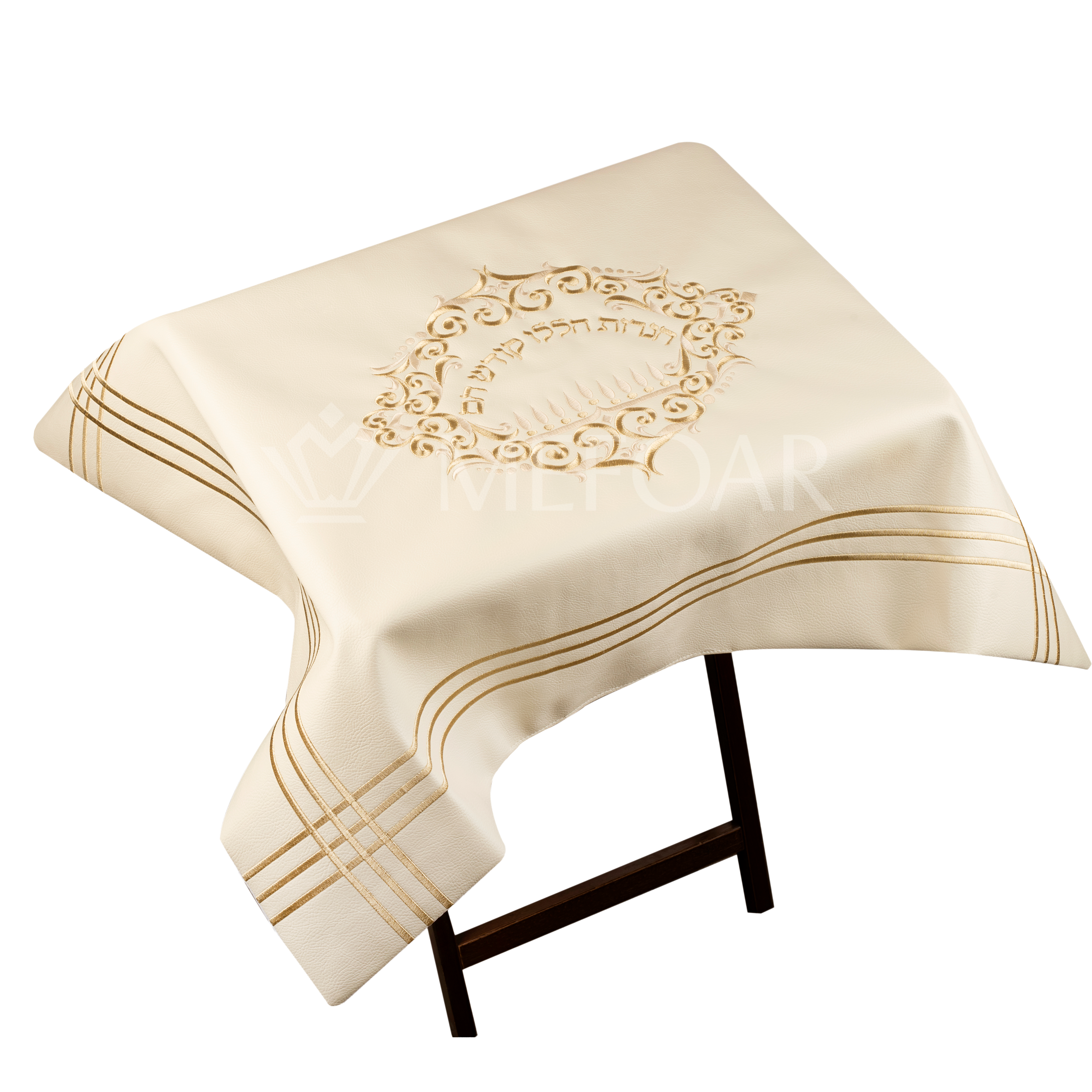 Leather Chanuka Shtender Cover #202-White - Chanukah