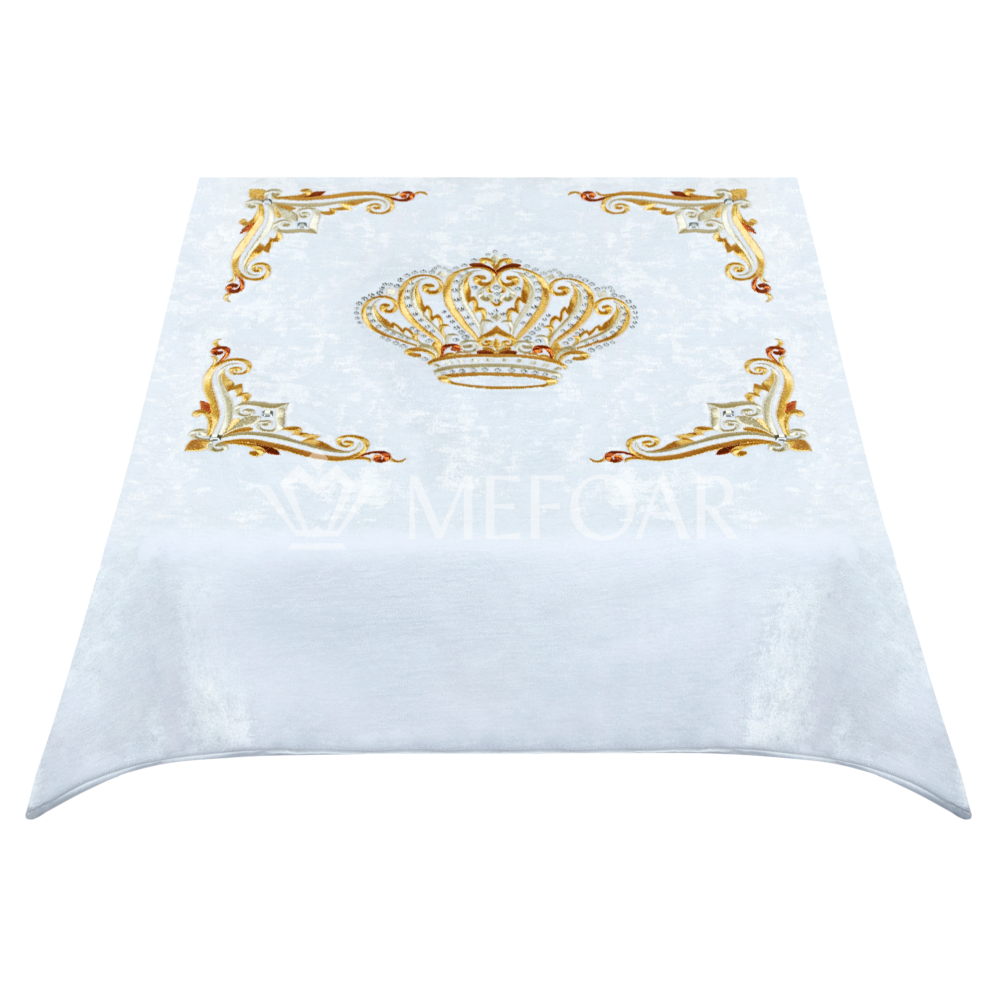 Shtender Cover White Velvet Style#805-  Gold Embroidery - Bimah Covers
