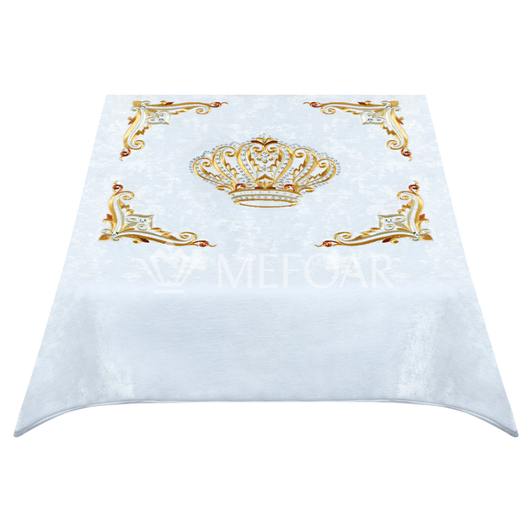 Shtender Cover White Velvet Style#805-  Gold Embroidery - Bimah Covers