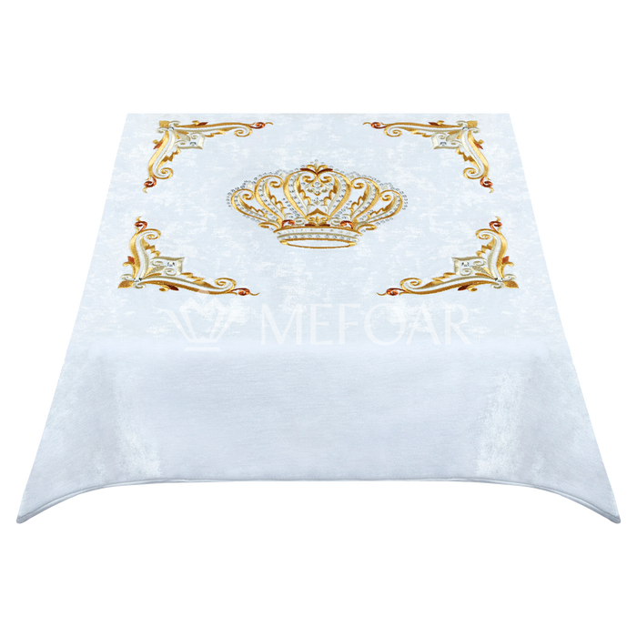Shtender Cover White Velvet Style#805-  Gold Embroidery - Bimah Covers