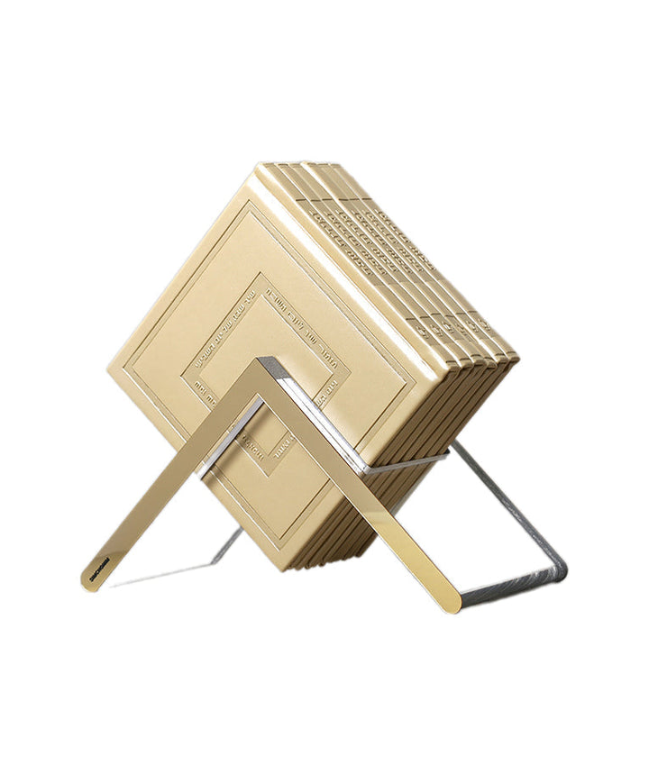 Zemiros Shabbos: Faux Leather with Lucite Stand (Set of 6) - Square Design