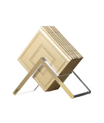 Zemiros Shabbos: Faux Leather with Lucite Stand (Set of 6) - Square Design