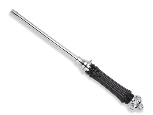 Refillable Decorative Candle Lighter: Barcelona Collection - Chrome & Black Metal