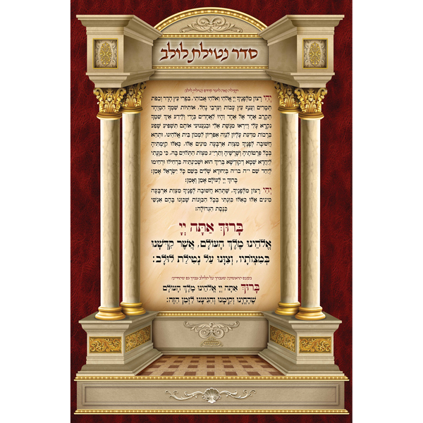 Sukkah Mural Seder Luluv-נטילת לולב (7.5' ft H x 5' ft W) - Judaica Posters & Murals