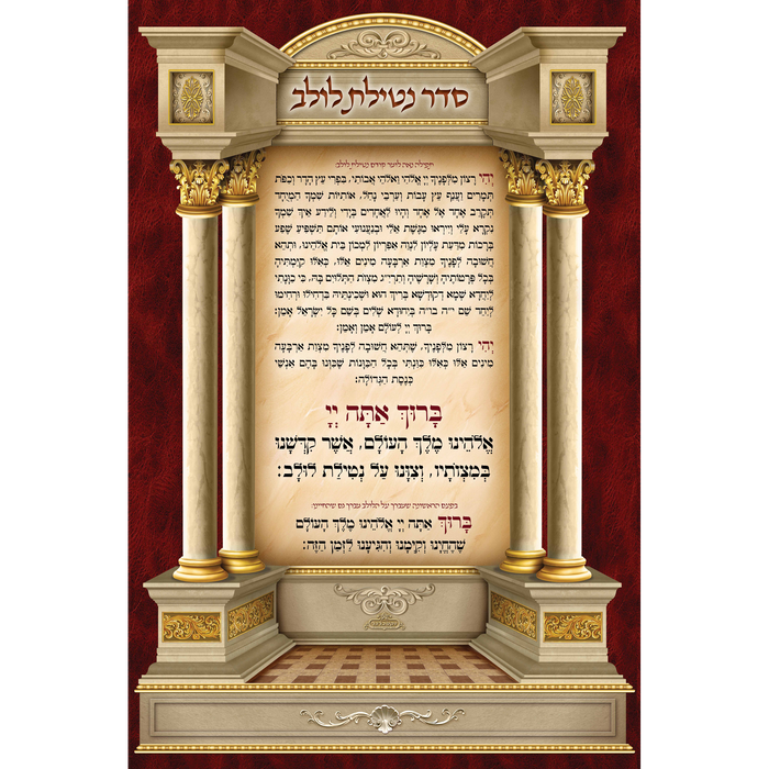 Sukkah Mural  Seder Luluv-נטילת לולב (7.5' ft H x 5' ft W) - Judaica Posters & Murals