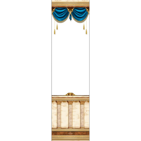 Mefoar Sukkah Curtain, Blue-Per Foot - Judaica Posters & Murals