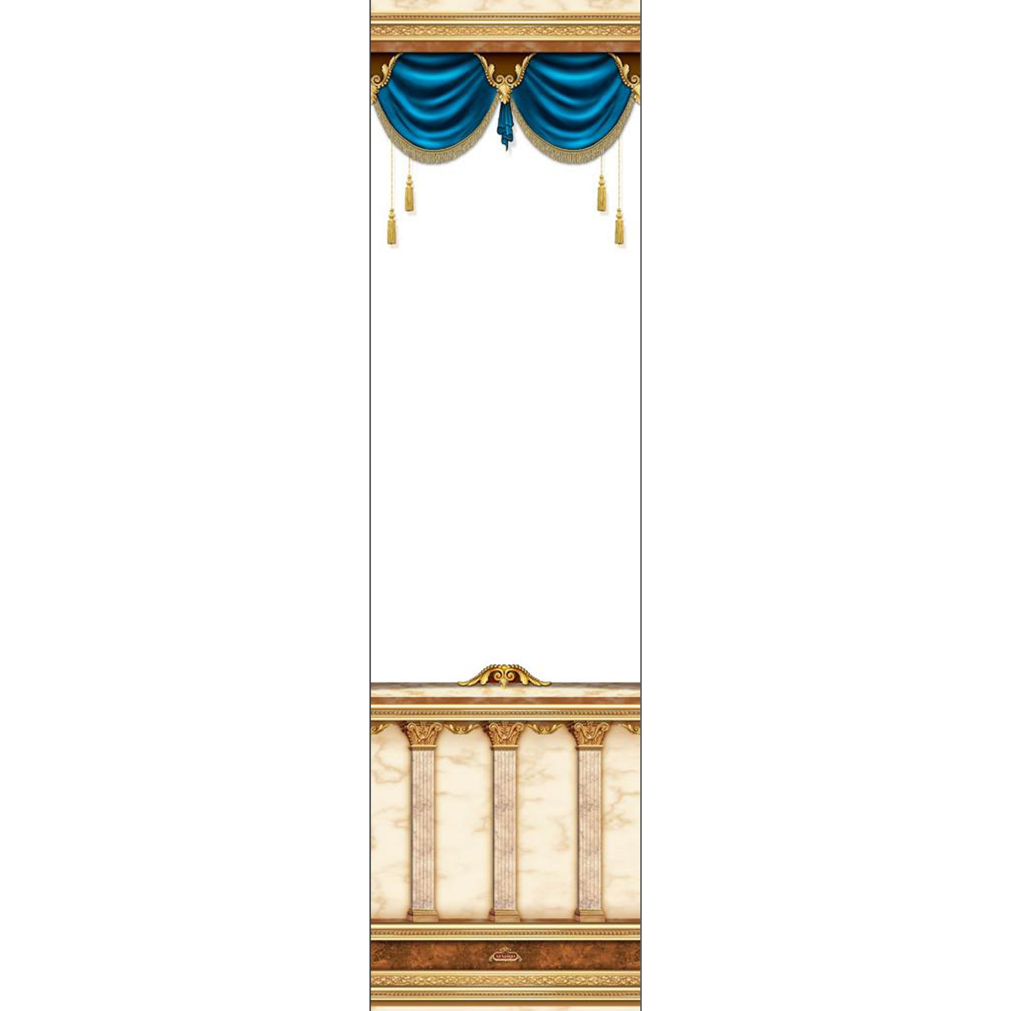 Mefoar Sukkah Curtain, Blue-Per Foot - Judaica Posters & Murals