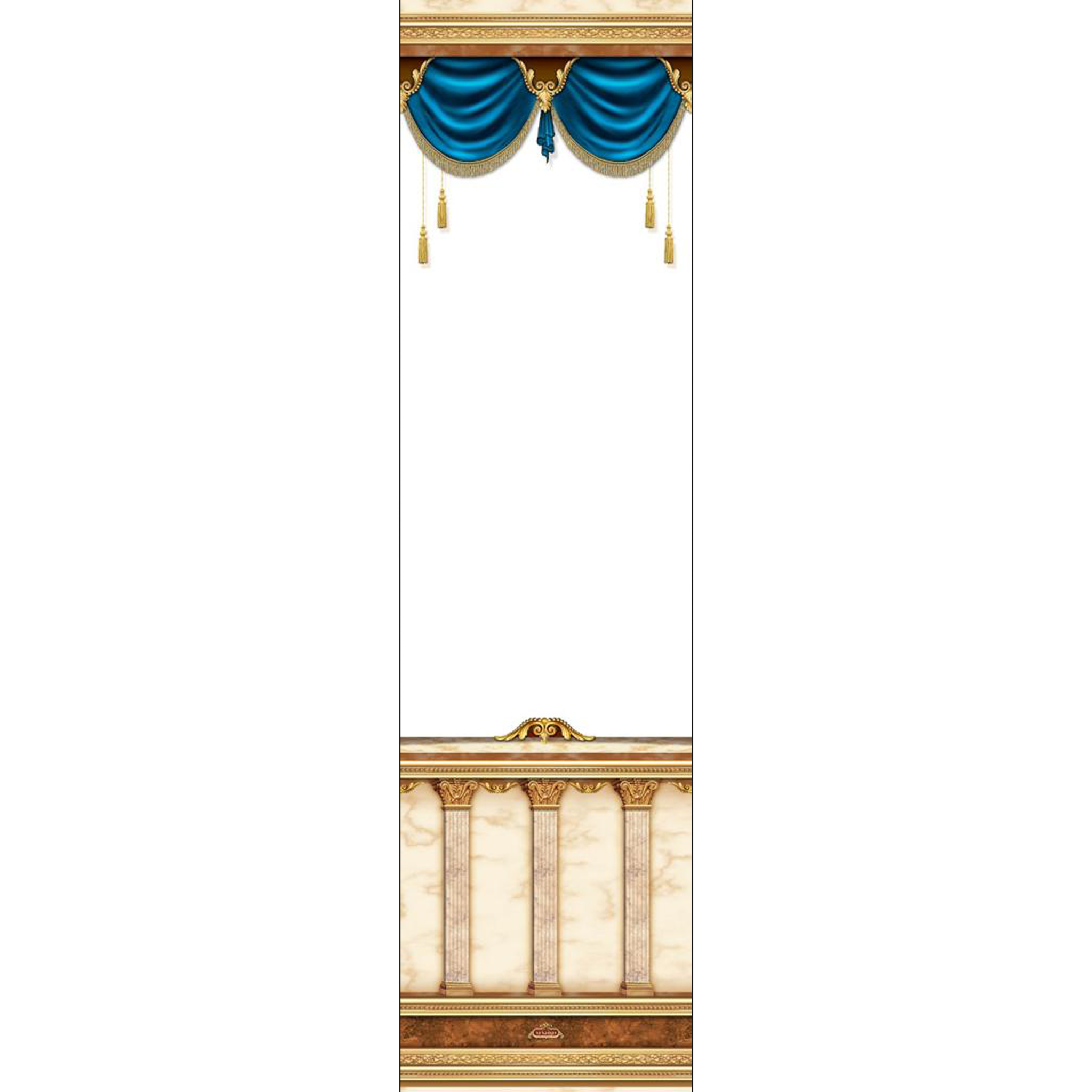 Mefoar Sukkah Curtain, Blue-Per Foot - Judaica Posters & Murals