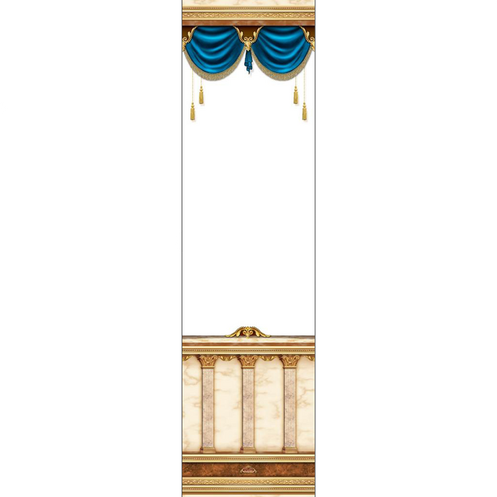 Mefoar Sukkah Curtain, Blue-Per Foot - Judaica Posters & Murals