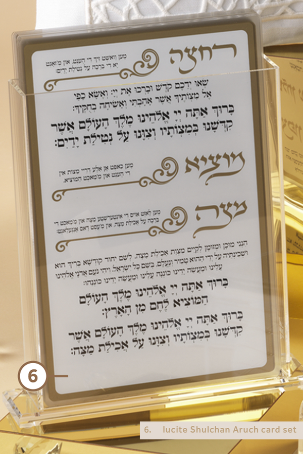Malchut Lucite Shulchon Aruch Cards - Pesach & Seder