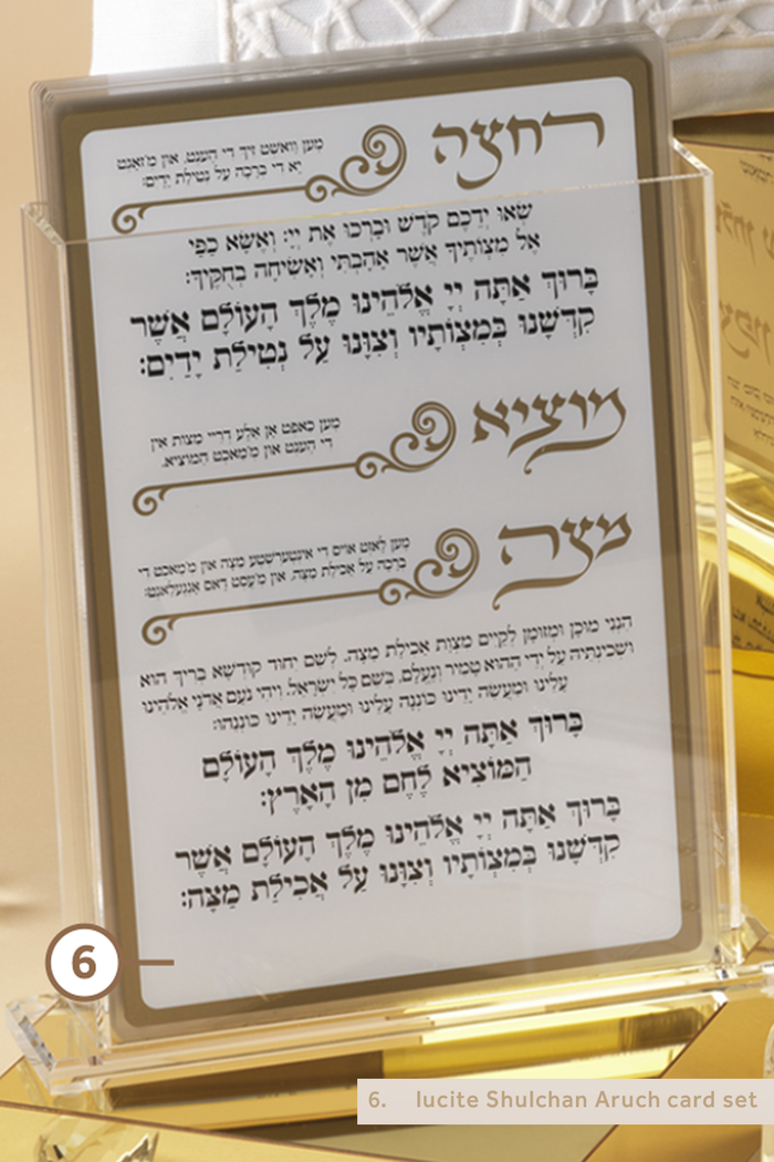 Malchut Lucite Shulchon Aruch Cards - Pesach & Seder