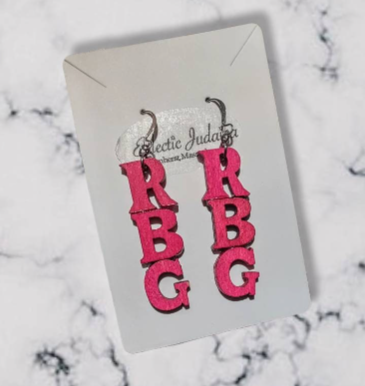 RBG Earrings — letter earrings honoring Ruth Bader Ginsburg | Judaica Square Lakewood (view 8)