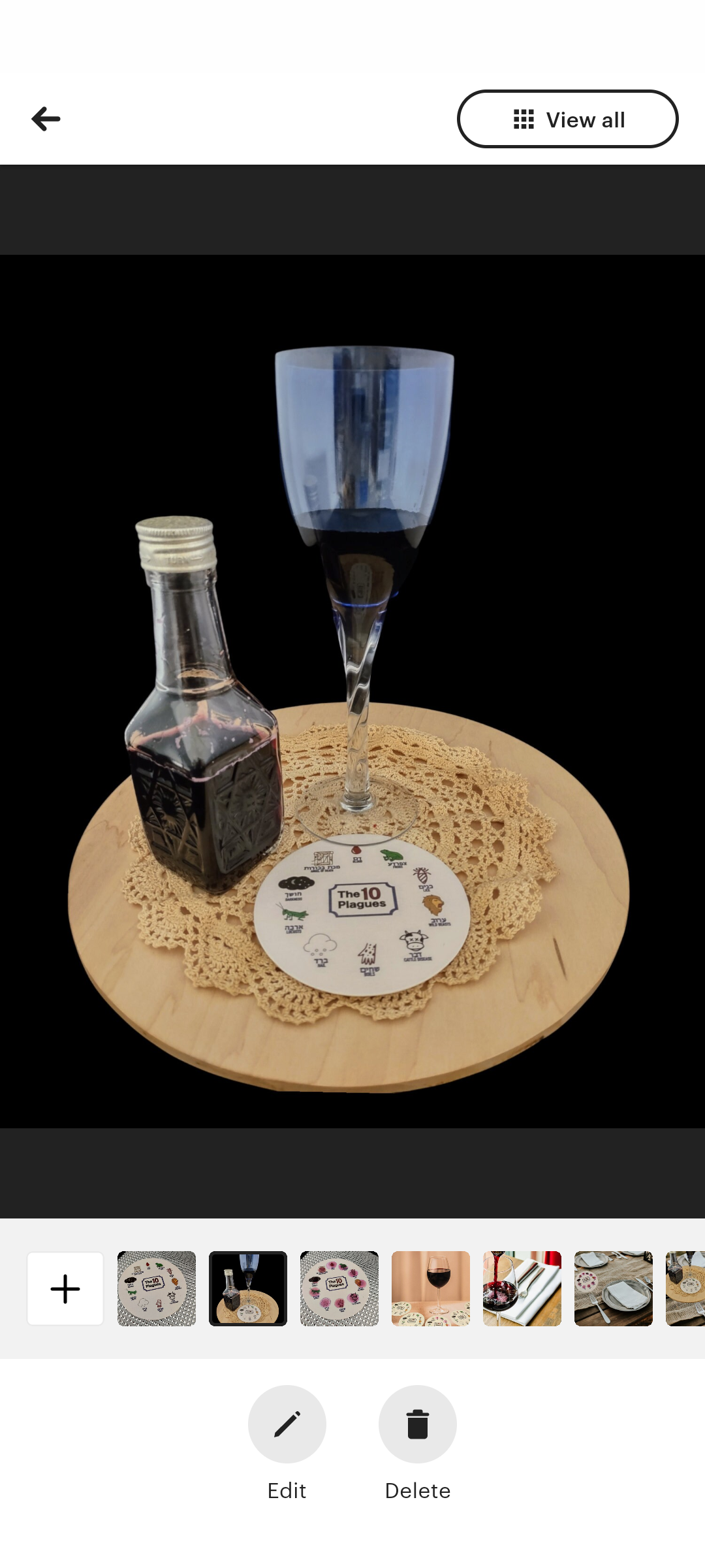 Ten plagues seder coasters — set of twelve illustrated two-sided pulpboard coasters | Judaica Square Lakewood (view 5)