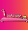 Jem Menorah — 80s rock doll figure with painted SYNERGY letters | Judaica Square Lakewood