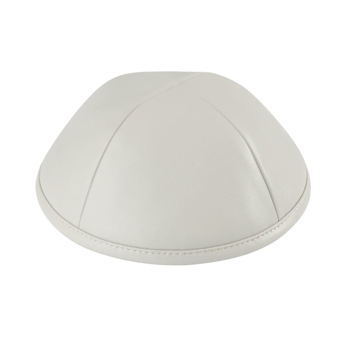 Gray Leather Kippah for Shabbos - iKippah by Judaica Square